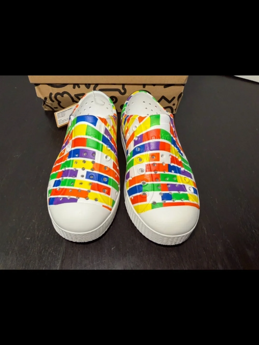 Native Jefferson Print Shoes Multicolor Brick/White Little Kids/Toddler C12